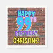 99誕生日~おもしろい、アーバングラフィティインスパイアルック スタンダードランチョンナプキン (正面)