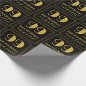 99誕生日～アールデコインスパイア見る"99"，名前 ラッピングペーパー (角)