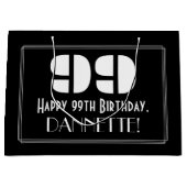 99誕生日~アールデコインスパイア見る"99" +名前 ラージペーパーバッグ (正面)