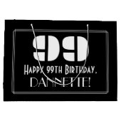 99誕生日~アールデコインスパイア見る"99" +名前 ラージペーパーバッグ (裏面)