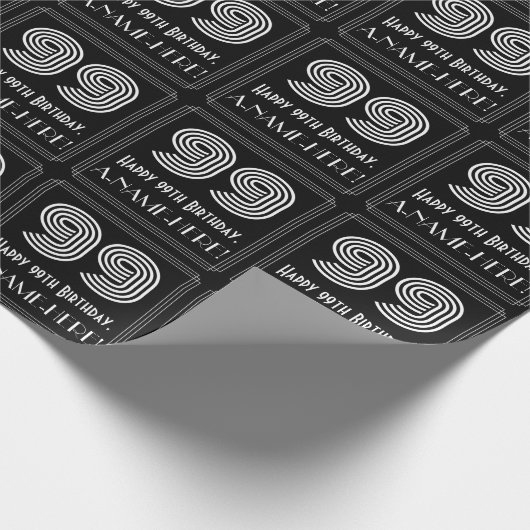 99誕生日:アールデコインスパイア「99」を見る/名前 ラッピングペーパー (角)