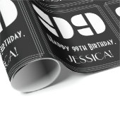99誕生日:インスパイアアールデコ「99」と名前 ラッピングペーパー (ロールコーナー)
