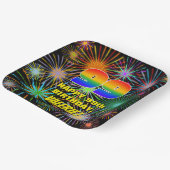 99誕生日:カラフルおもしろい祝賀花火 ペーパープレート (傾斜あり)