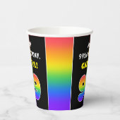 99誕生日:カラフルレインボー# 99,名前をカスタムする 紙コップ (左)
