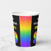 99誕生日:カラフルレインボー# 99,名前をカスタムする 紙コップ (右)