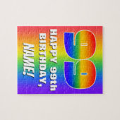 99誕生日:カラフル、おもしろいレインボーパターン# 99 ジグソーパズル (横)