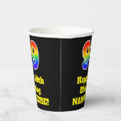 99誕生日:カラフル,おもしろい，エキサイティング， Rainbow 99 紙コップ (右)