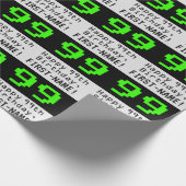 99誕生日 – ネディ/オタク系のスタイル「99」と名前 ラッピングペーパー (角)