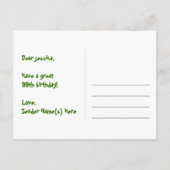 99誕生日:ピンクストライプハート、レインボー99 ポストカード (裏面)