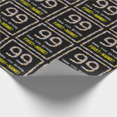 99誕生日:フローラ花数名前をカスタムする ラッピングペーパー (角)