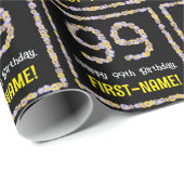 99誕生日:フローラ花数名前をカスタムする ラッピングペーパー (ロールコーナー)