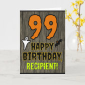 99誕生日:不気味ハロウィーンテーマ、名前をカスタムする カード (黄色い花)