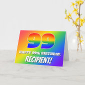 99誕生日:数々の色レインボーパターン# 99 カード (黄色い花)