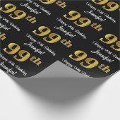 99誕生日:豪華エレガントなフェイク金ゴールドルック# ラッピングペーパー (角)