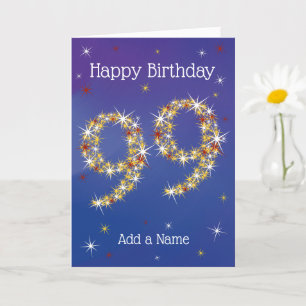 99誕生日- 99インチ星 – 青 – Age 99カード カード