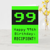 99誕生日: Nerdy / オタク系のスタイル"99"と名前 カード (黄色い花)