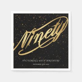 990金ゴールドブラック紙吹雪書道教室 スタンダードカクテルナプキン