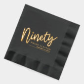 990th誕生日パーティー金ゴールドブラック 箔ナプキン (左)