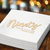 990th誕生日パーティー金ゴールドブラック 箔ナプキン