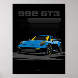 992 GT3ブルーイラストレーション ポスター