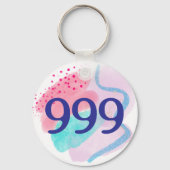 999エンジェル番号スピリチュアル再出生表示 キーホルダー (正面)