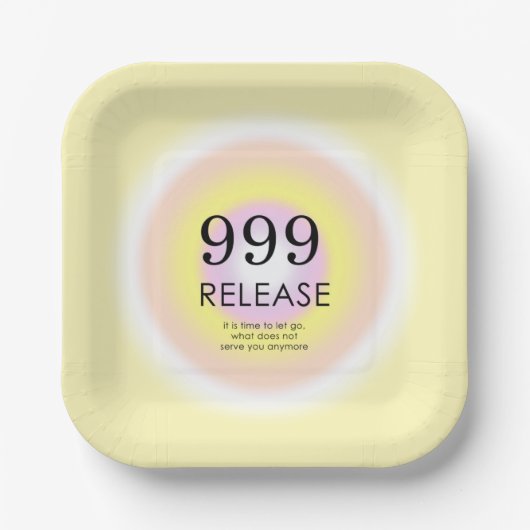 999モダンを意味する天使の数の数理 ペーパープレート (正面)
