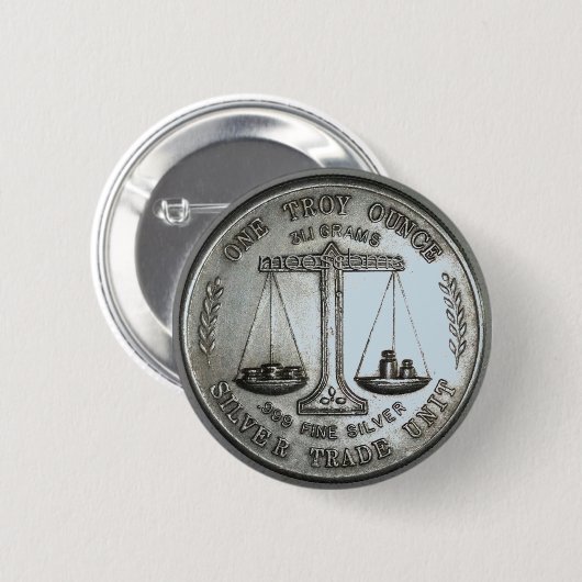 .999 1つのイリオスオンスの銀の背部スケール 缶バッジ (正面&裏面)