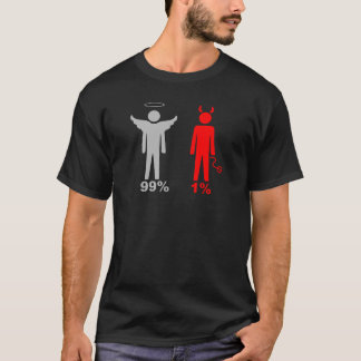 99%の天使1%の悪魔の人 Tシャツ