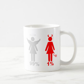 99%の天使1%の悪魔の女性 コーヒーマグカップ