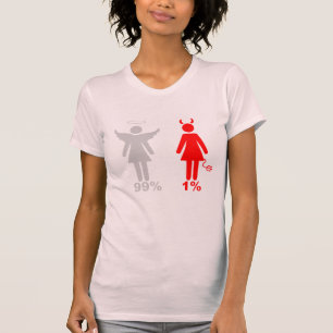 99%の天使1%の悪魔の女性 Tシャツ