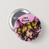 99%の甘いパーティーの妖精の誕生日の女の子ボタン 缶バッジ (正面&裏面)