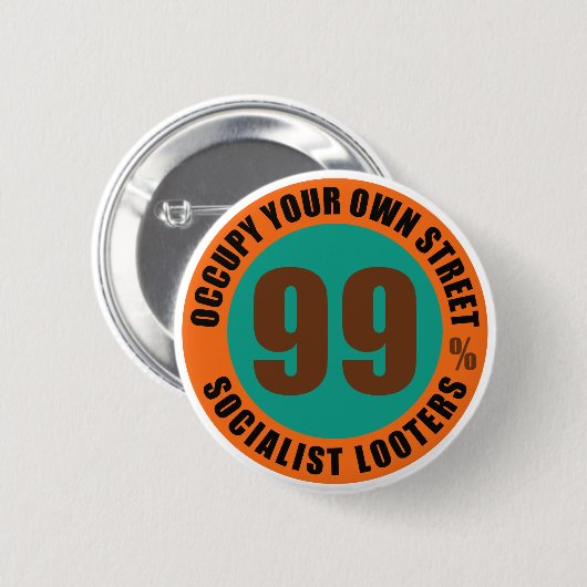 99%の社会主義略奪 缶バッジ (正面&裏面)