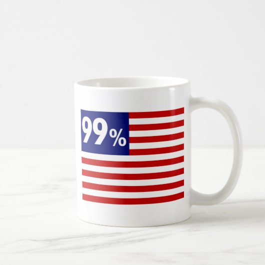 99%の米国旗- Occupy wall street コーヒーマグカップ (右)
