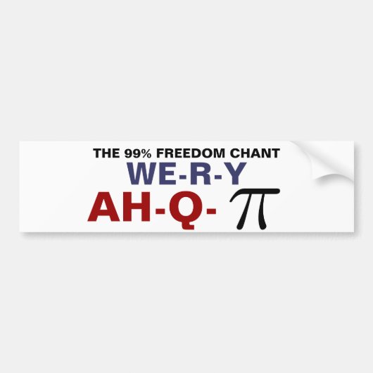 99%の自由のチャント バンパーステッカー (正面)