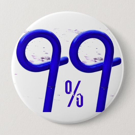 99%の青 缶バッジ (正面)