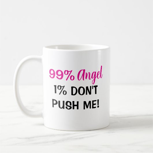 「99%エンジェル、1%姿勢 – 女性コーヒーマグ コーヒーマグカップ (左)