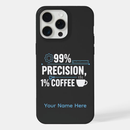 99%正確で1%のコーヒーで成り立つ面白い品質エンジニア iPhoneケース (裏面)