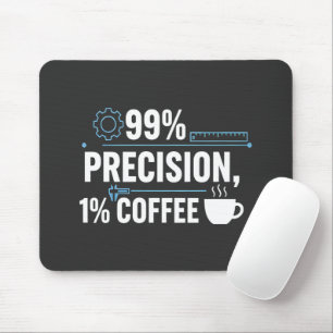 99%正確率 1%コーヒー おもしろい品質エンジニア マウスパッド
