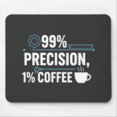99%正確率 1%コーヒー おもしろい品質エンジニア マウスパッド (正面)
