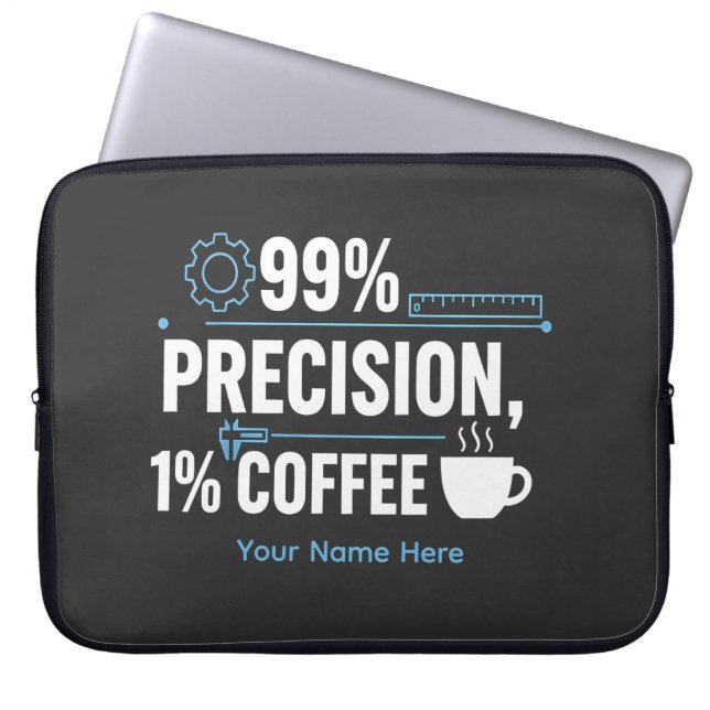 99%正確率 1%コーヒー おもしろい品質エンジニア ラップトップスリーブ (正面)