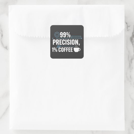 99%正確率 1%コーヒー おもしろ品質エンジニア スクエアシール (バッグ)