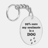 99%確かに私の仲間は犬だ-おもしろい引用文 キーホルダー (正面左)