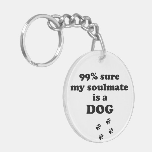 99%確かに私の仲間は犬だ-おもしろい引用文 キーホルダー (正面左)