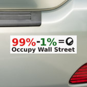 99% - 1% =特異性、Occupy wall street バンパーステッカー (車上)