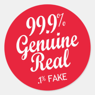 99.9%本物実在の。1%偽 ラウンドシール