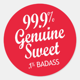 99.9% Genuine Sweet.1% Badass (2) ラウンドシール