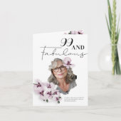 99 & Fabulous Orchid Photo Birthday Greeting Card カード (正面)