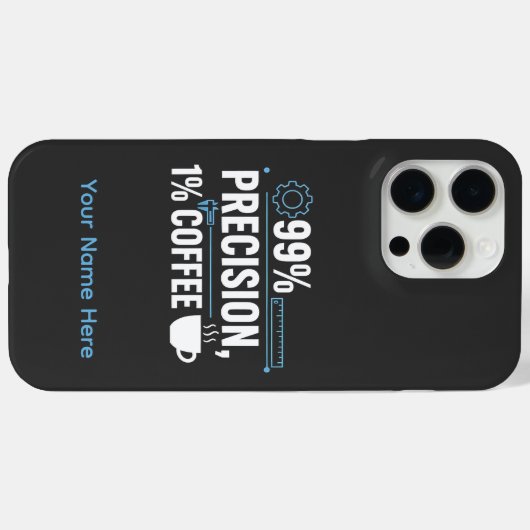 99% Precision 1% Coffee Funny Quality Engineer Case-Mate iPhoneケース (裏面 (横))