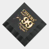 99thバースデーパーティー応援シャンパングラス 箔ナプキン (右)