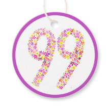 99th誕生日パーティー紫の黄色の花好意